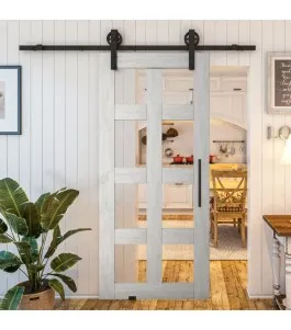 Glasschiebetür BARN-LINE - Country Weiss Rustikal Model 61