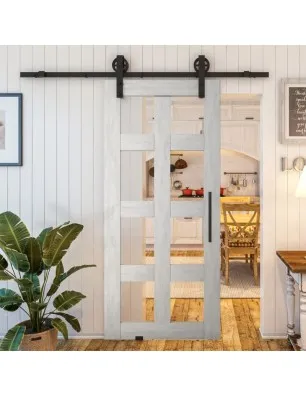 Glasschiebetür BARN-LINE - Country Weiss Rustikal Model 61