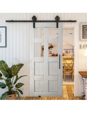 Glasschiebetür BARN-LINE - Country Weiss Rustikal Model 62