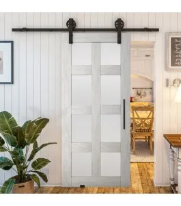 Glasschiebetür BARN-LINE - Country Weiss Rustikal Model 64