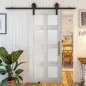 Glasschiebetür BARN-LINE - Country Weiss Rustikal Modell 64
