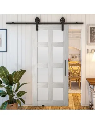 Glasschiebetür BARN-LINE - Country Weiss Rustikal Model 64