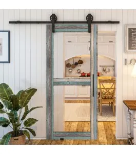 Glasschiebetür BARN-LINE - Country Bunt geplankt Model 21