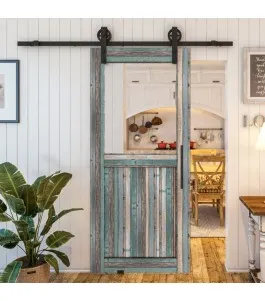 Glasschiebetür BARN-LINE - Country Bunt geplankt Model 22