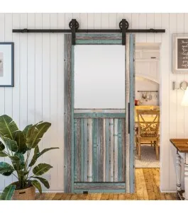 Glasschiebetür BARN-LINE - Country Bunt geplankt Model 24