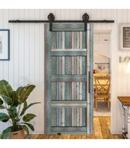Glasschiebetür BARN-LINE - Country Bunt geplankt Model 30