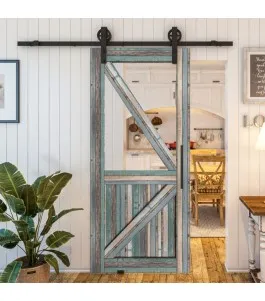Glasschiebetür BARN-LINE - Country Bunt geplankt Model 42
