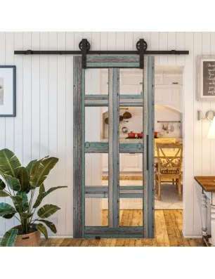 Glasschiebetür BARN-LINE - Country Bunt geplankt Model 61