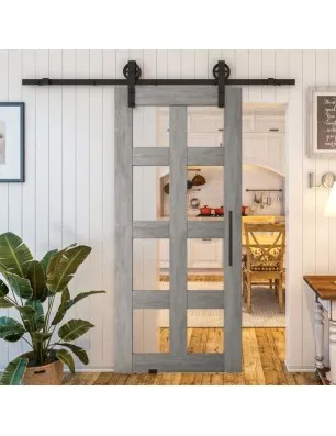 Glasschiebetür BARN-LINE - Country Graueiche Model 61