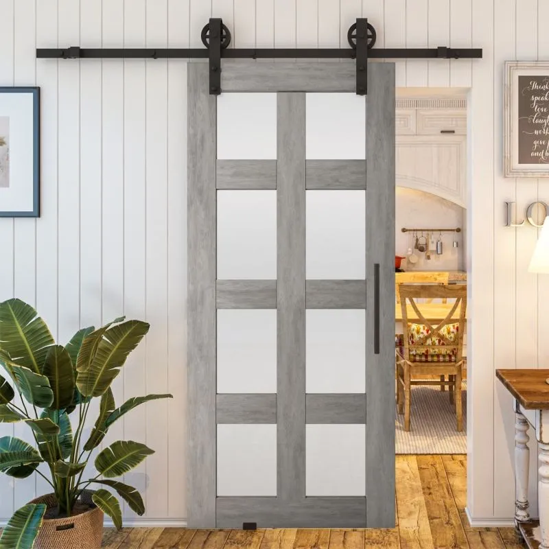 Glasschiebetür BARN-LINE - Country Graueiche Modell 64 Glasschiebetür BARN-LINE - Country Graueiche Modell 64