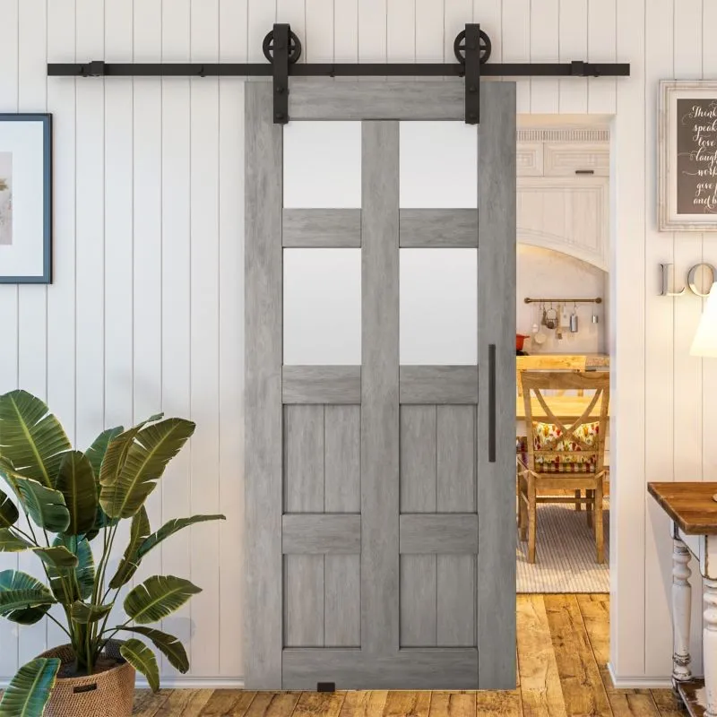 Glasschiebetür BARN-LINE - Country Graueiche Modell 65 Glasschiebetür BARN-LINE - Country Graueiche Modell 65