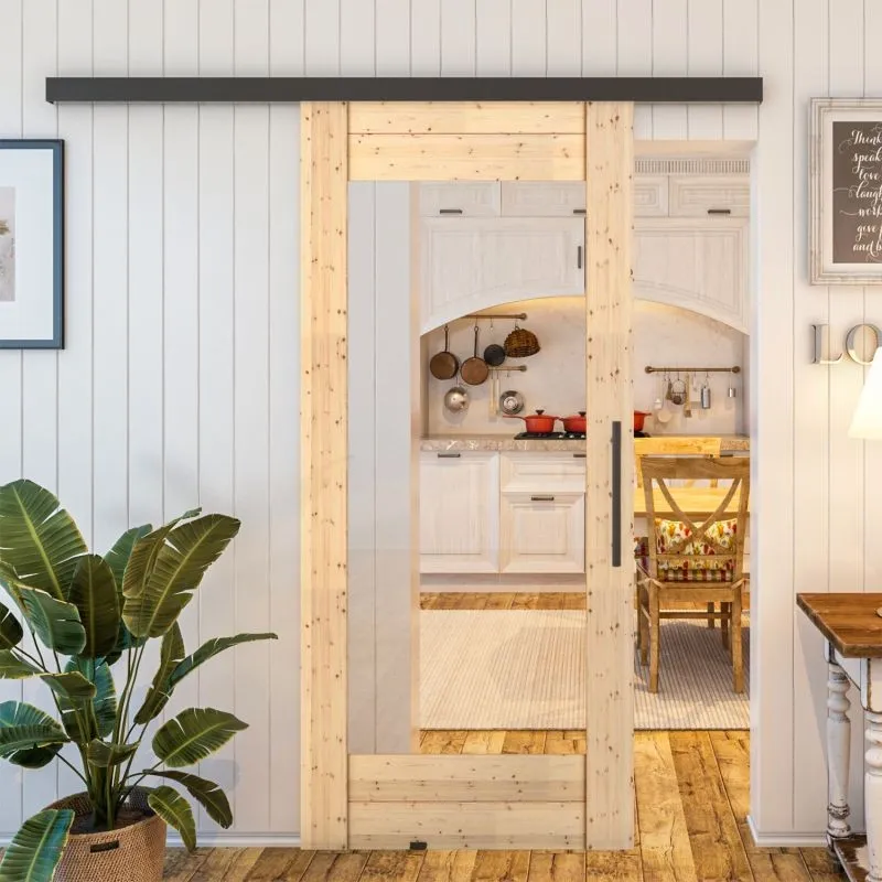 Glasschiebetür BLACK-LINE - Country Astkiefer Modell 11