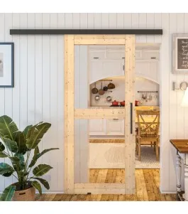 Glasschiebetür BLACK-LINE - Country Astkiefer Model 21