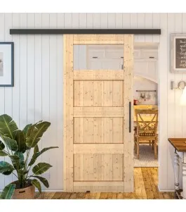 Glasschiebetür BLACK-LINE - Country Astkiefer Model 34