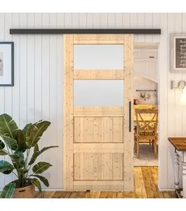 Glasschiebetür BLACK-LINE - Country Astkiefer Model 37