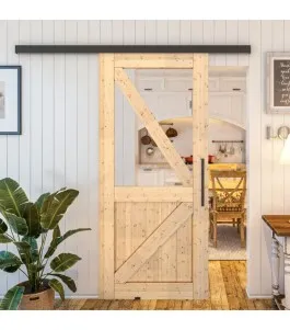 Glasschiebetür BLACK-LINE - Country Astkiefer Model 42