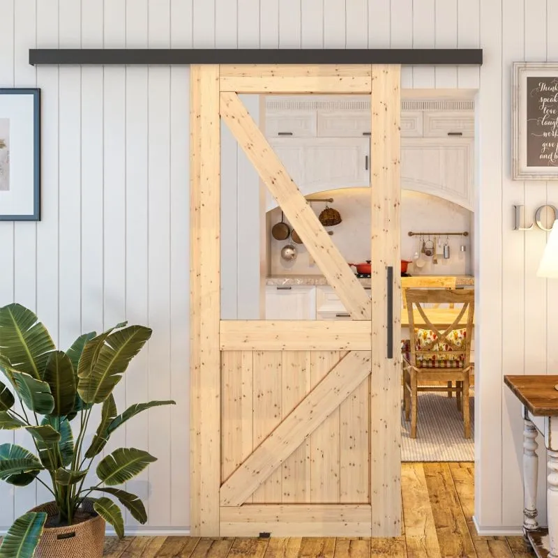 Glasschiebetür BLACK-LINE - Country Astkiefer Modell 42