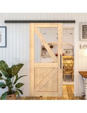 Glasschiebetür BLACK-LINE - Country Astkiefer Model 42