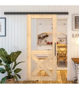 Glasschiebetür BLACK-LINE - Country Astkiefer Model 51