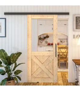 Glasschiebetür BLACK-LINE - Country Astkiefer Model 52