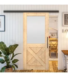 Glasschiebetür BLACK-LINE - Country Astkiefer Model 54