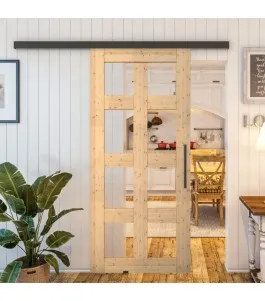 Glasschiebetür BLACK-LINE - Country Astkiefer Model 61