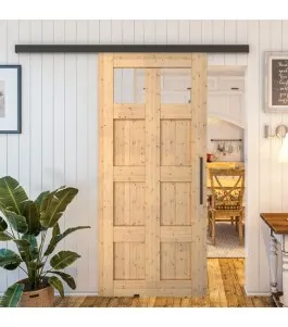 Glasschiebetür BLACK-LINE - Country Astkiefer Model 63