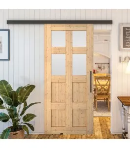 Glasschiebetür BLACK-LINE - Country Astkiefer Model 64