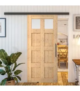 Glasschiebetür BLACK-LINE - Country Astkiefer Model 66