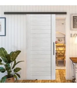 Glasschiebetür BLACK-LINE - Country Weiss Rustikal Model 10