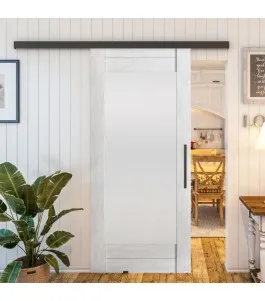 Glasschiebetür BLACK-LINE - Country Weiss Rustikal Model 14