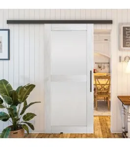 Glasschiebetür BLACK-LINE - Country Weiss Rustikal Model 23
