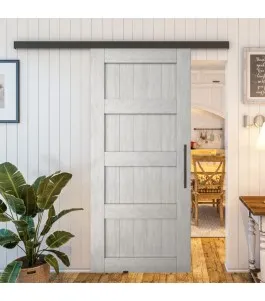 Glasschiebetür BLACK-LINE - Country Weiss Rustikal Model 30