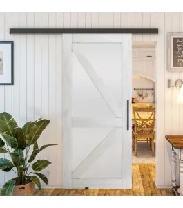 Glasschiebetür BLACK-LINE - Country Weiss Rustikal Model 43