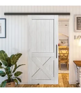 Glasschiebetür BLACK-LINE - Country Weiss Rustikal Model 50
