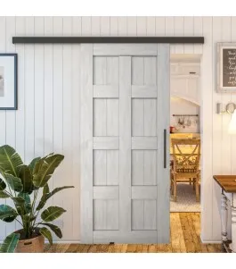 Glasschiebetür BLACK-LINE - Country Weiss Rustikal Model 60