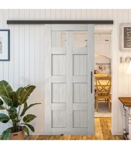 Glasschiebetür BLACK-LINE - Country Weiss Rustikal Model 63