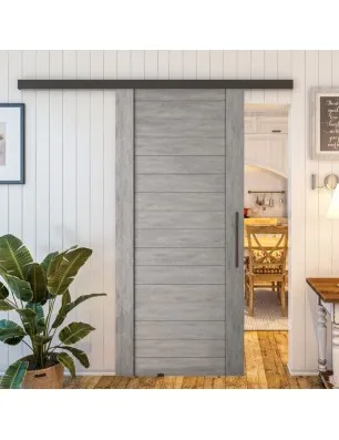 Glasschiebetür BLACK-LINE - Country Graueiche Model 10