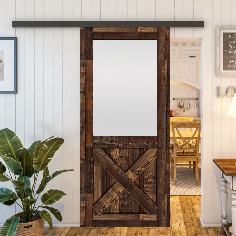 Glasschiebetür BLACK-LINE - Country Altholz Astig Modell 53