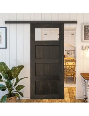 Glasschiebetür BLACK-LINE - Country Schwarz gebeizt Model 34