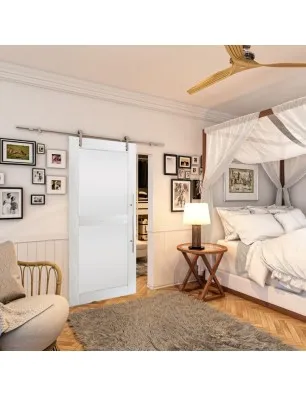 Glasschiebetür PIPE-LINE - Country Weiss Rustikal Model 23