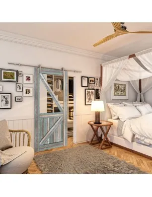 Glasschiebetür PIPE-LINE - Country Bunt geplankt Model 42