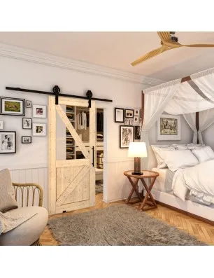 Glasschiebetür BARN-LINE - Country Astkiefer Model 42