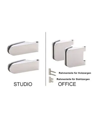 Glastürbeschlag OLIVER - Edelstahlfarbig