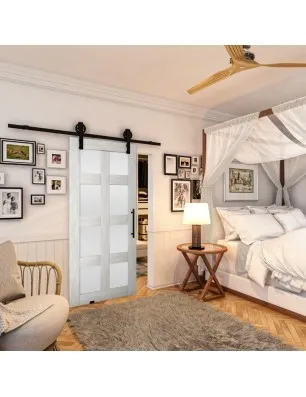 Glasschiebetür BARN-LINE - Country Weiss Rustikal Model 64