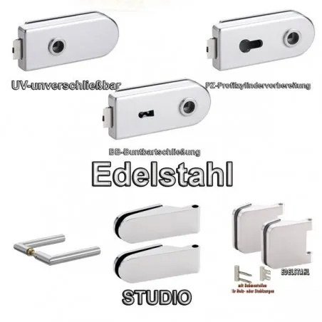 Glastürbeschlag OLIVER - Edelstahl