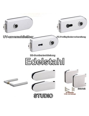 Glastürbeschlag OLIVER - Edelstahl