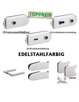 Glastürbeschlag OLIVER - Edelstahlfarbig