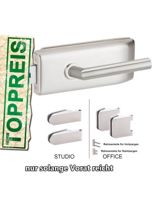 Glastürbeschlag Andrea - Edelstahlfarbig