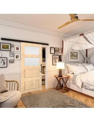 Glasschiebetür BLACK-LINE - Country Astkiefer Model 37